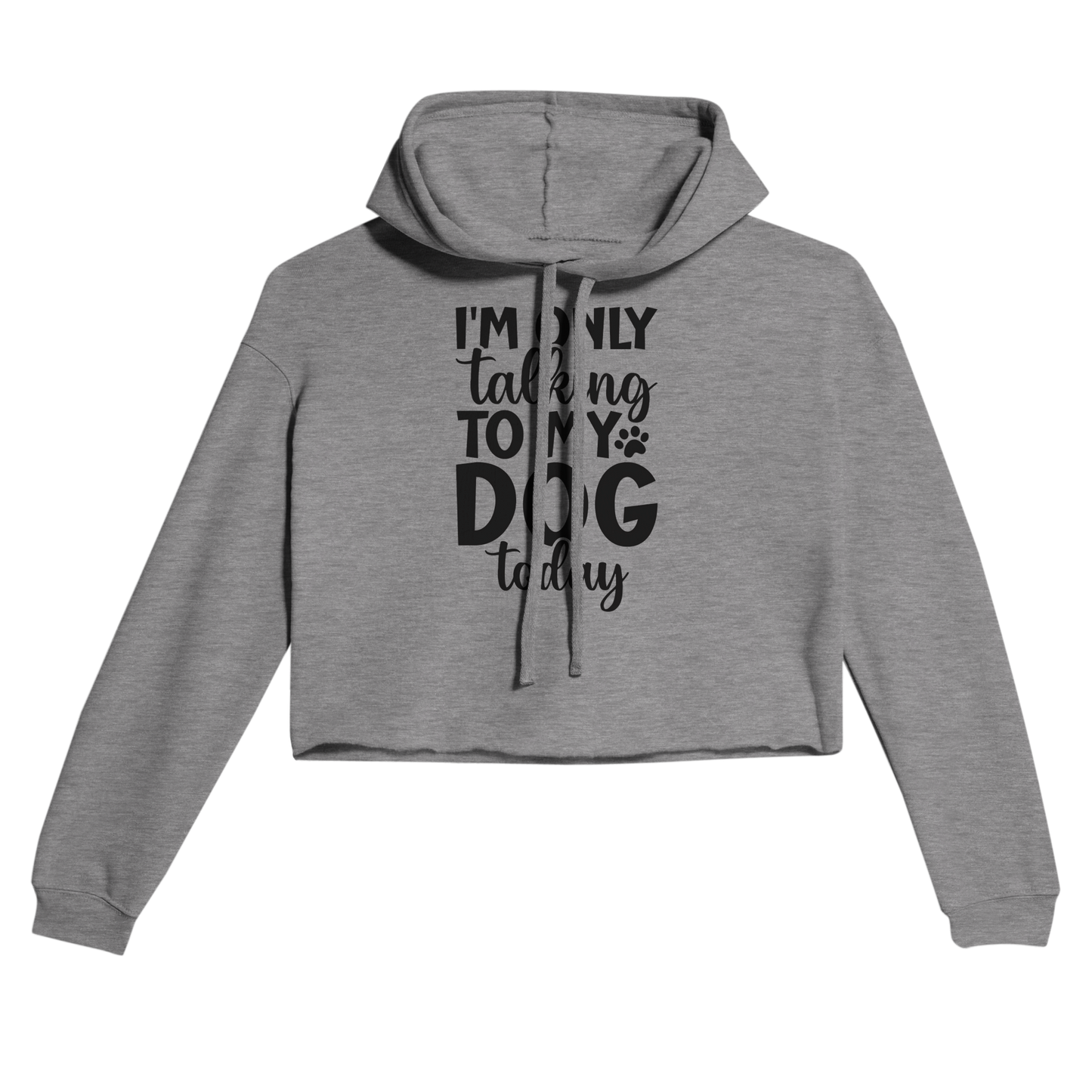 I'm Only Talking to My Dog Today Cropped Hoodie