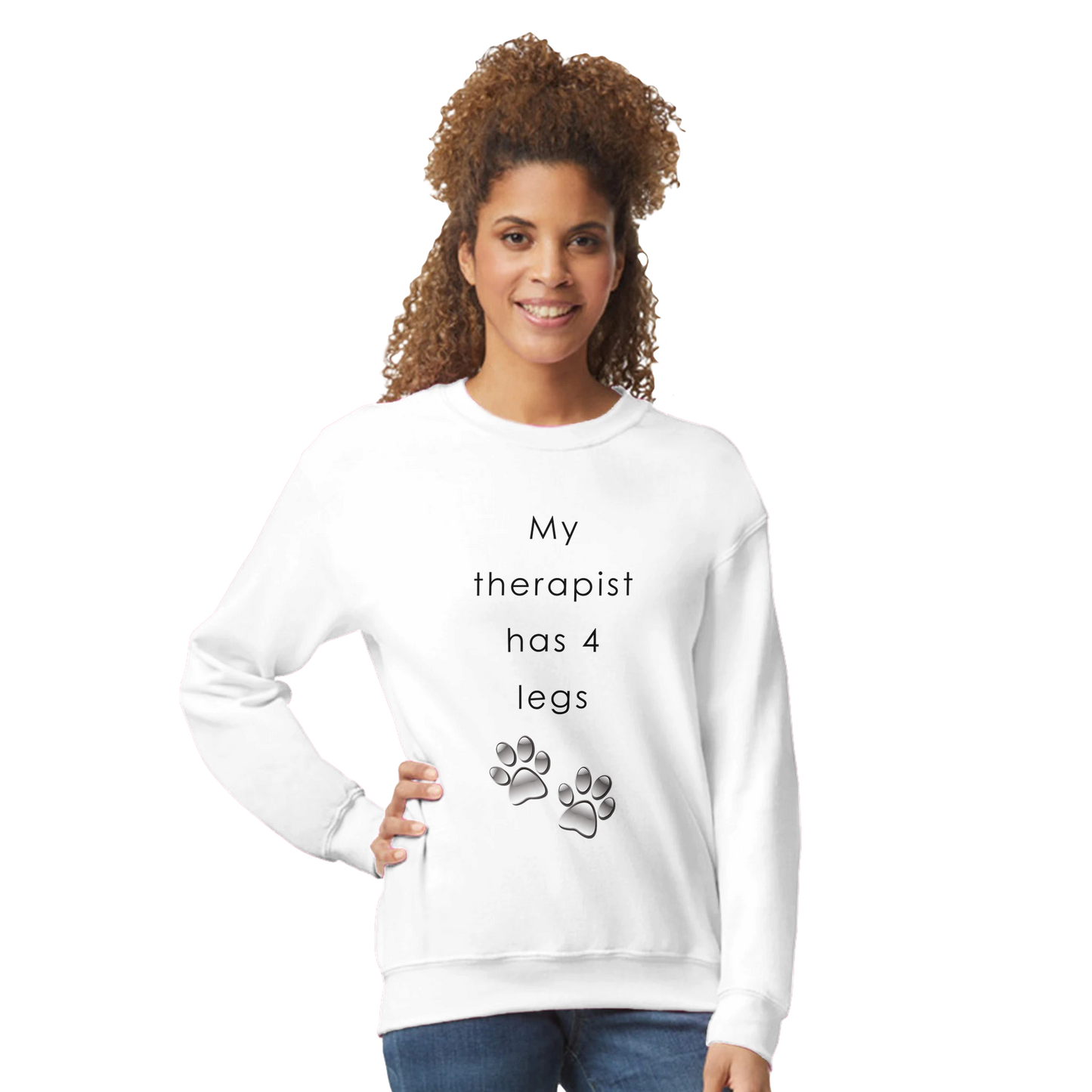 My Therapist has four legs Crewneck Sweatshirt | Customize