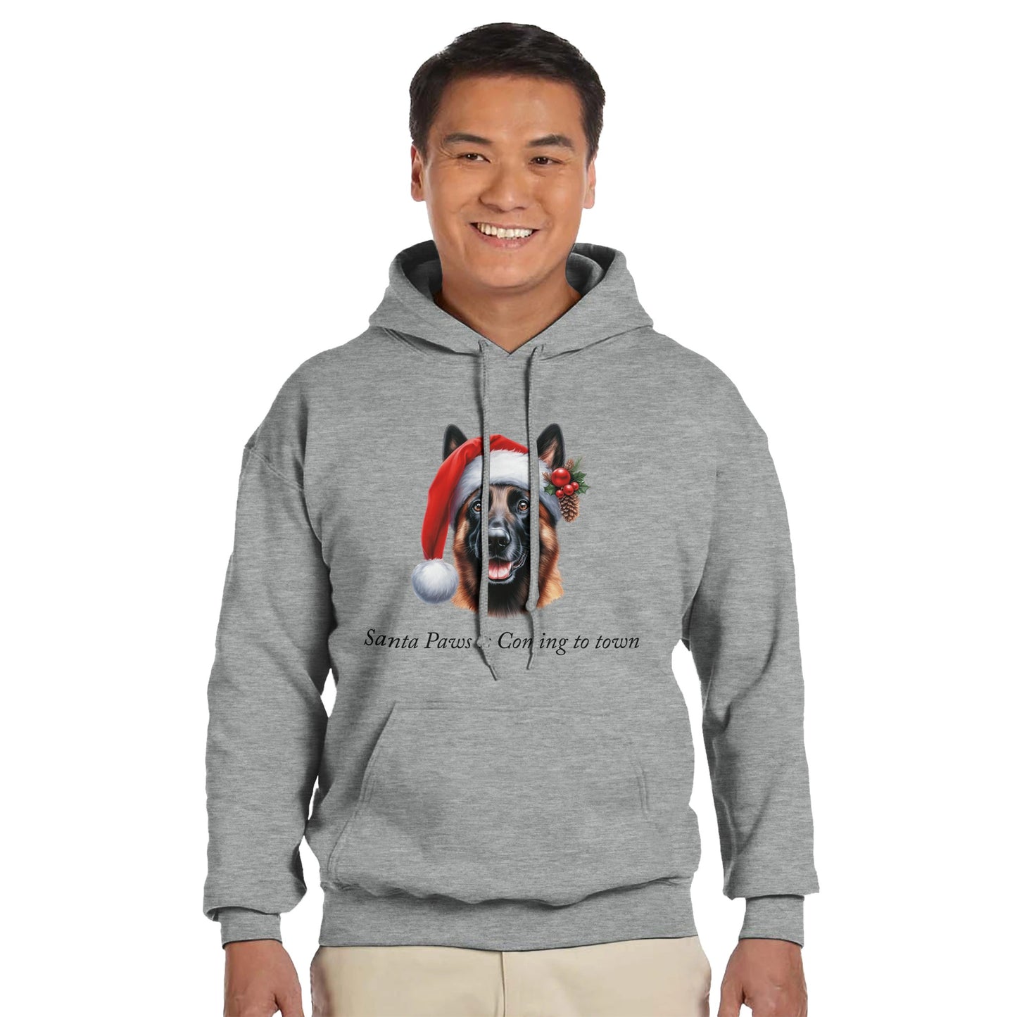 Santa Paws is Coming to Town Hoodie-(Customize)