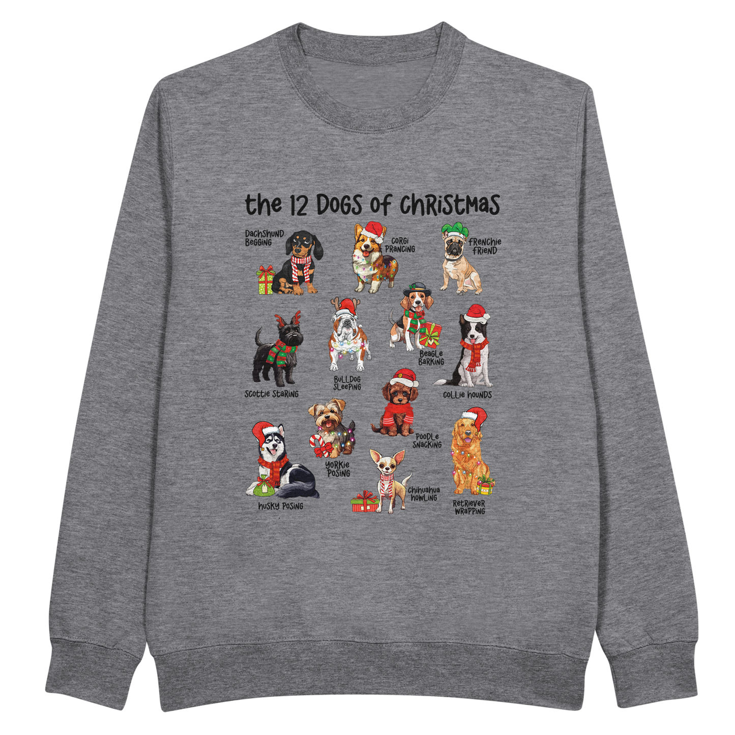 12 Dogs of Christmas Crewneck Sweatshirt