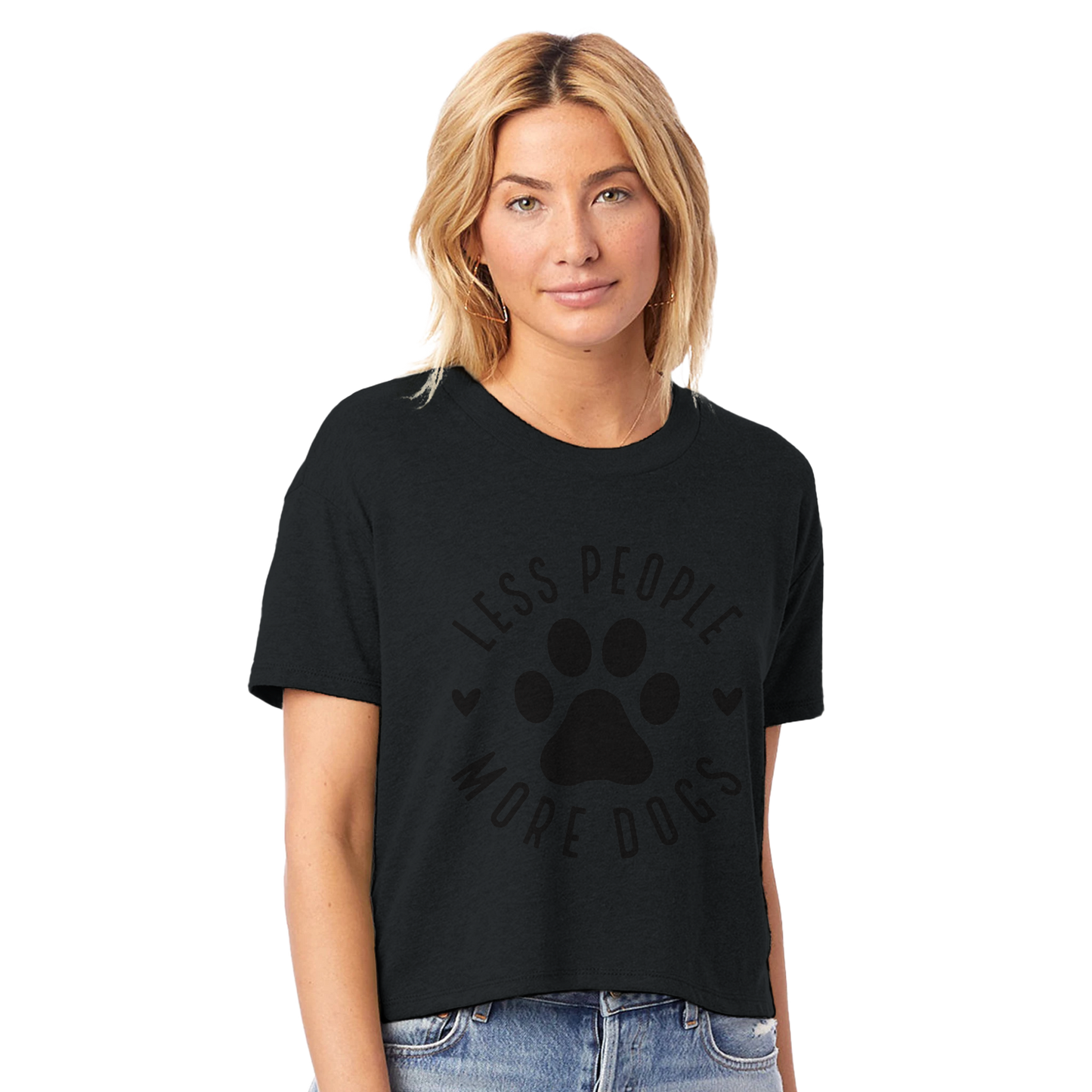 Less People More Dogs Cropped T-Shirt