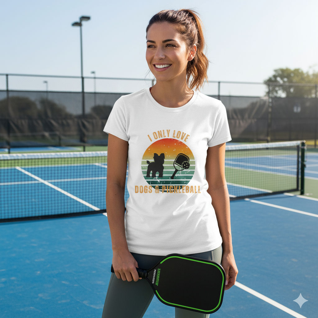 I Only Love Dogs and Pickleball T-Shirt