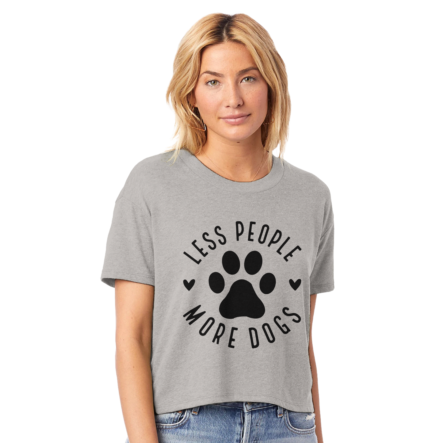 Less People More Dogs Cropped T-Shirt