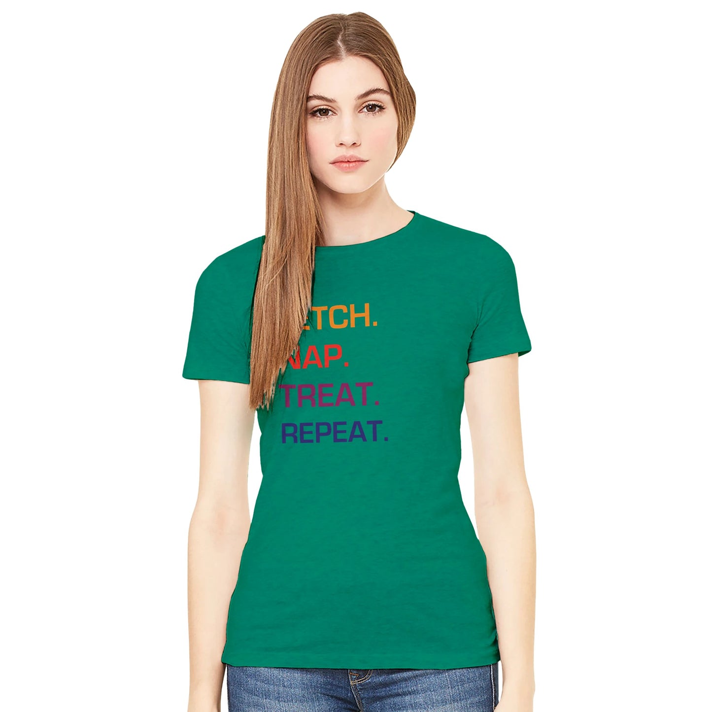 Fetch Nap Treat Repeat-Crewneck T-shirt