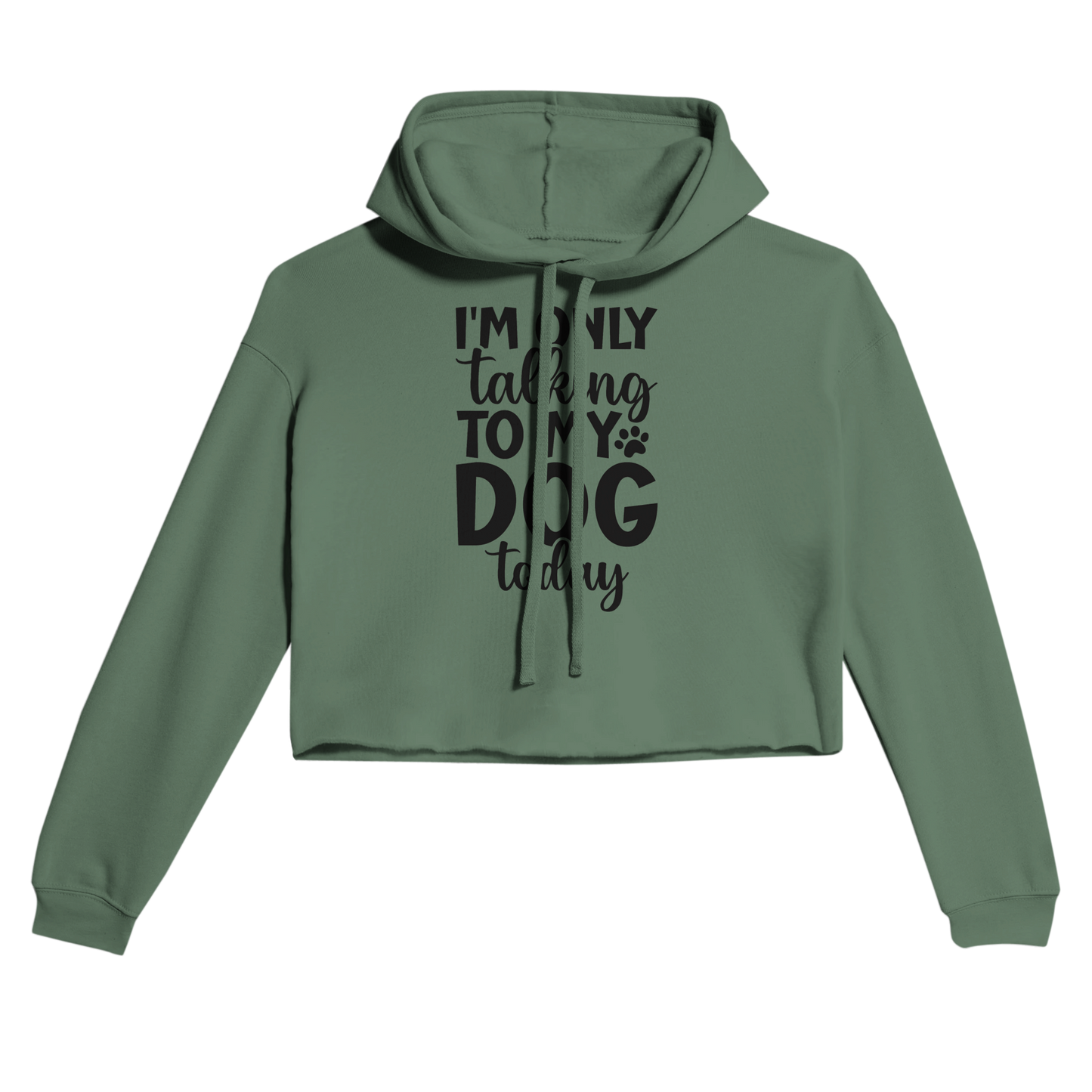 I'm Only Talking to My Dog Today Cropped Hoodie