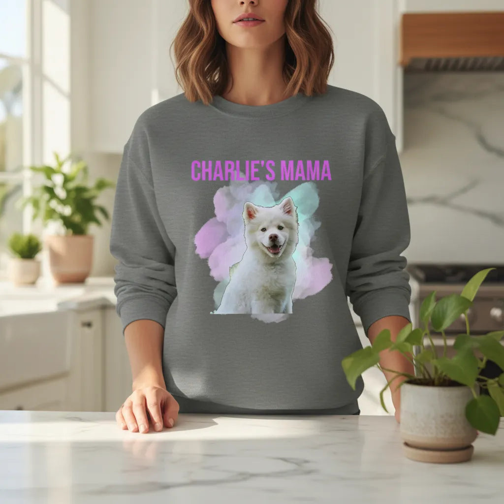 Personalized Dog Mom Watercolor Sweater