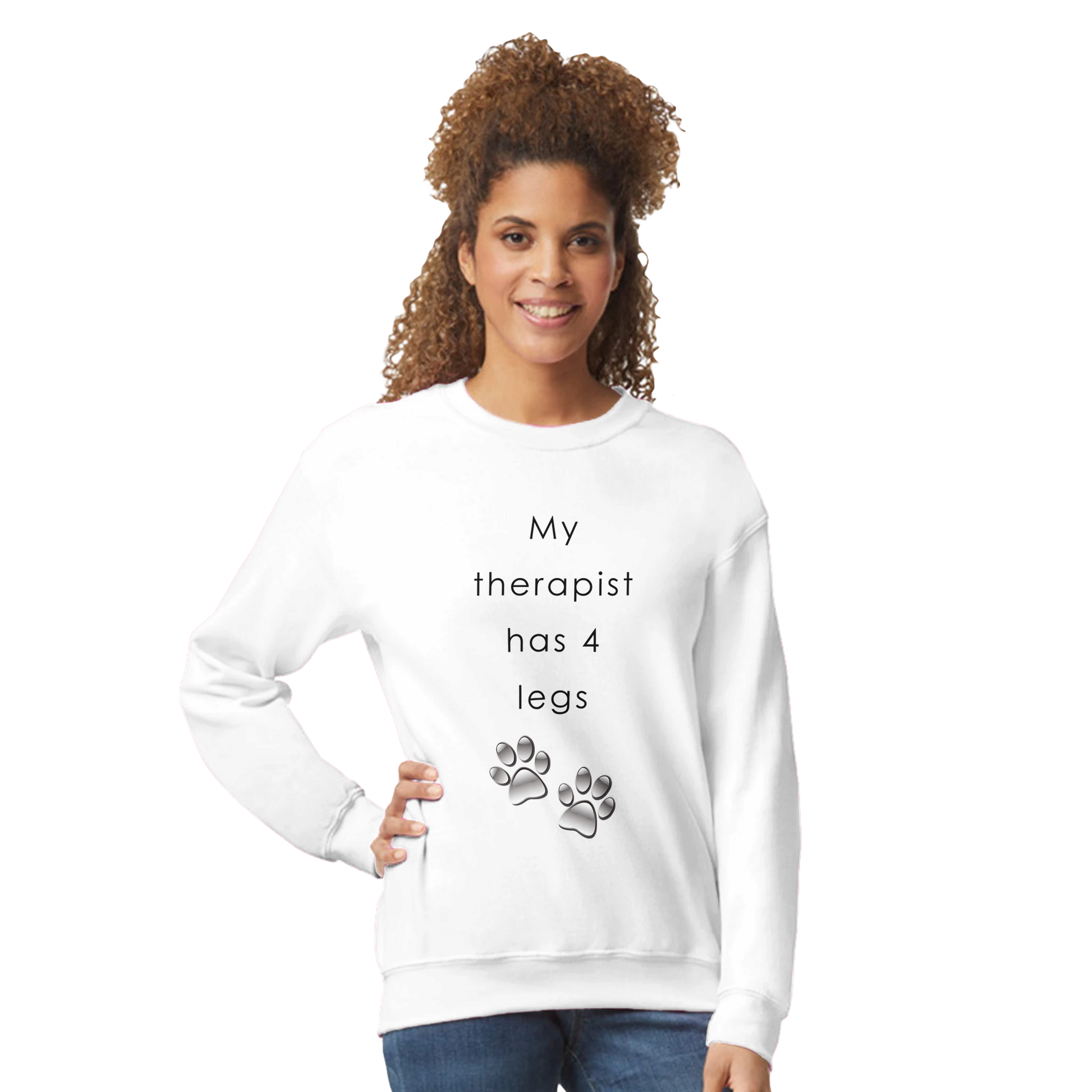 My Therapist has four legs Crewneck Sweatshirt | Customize