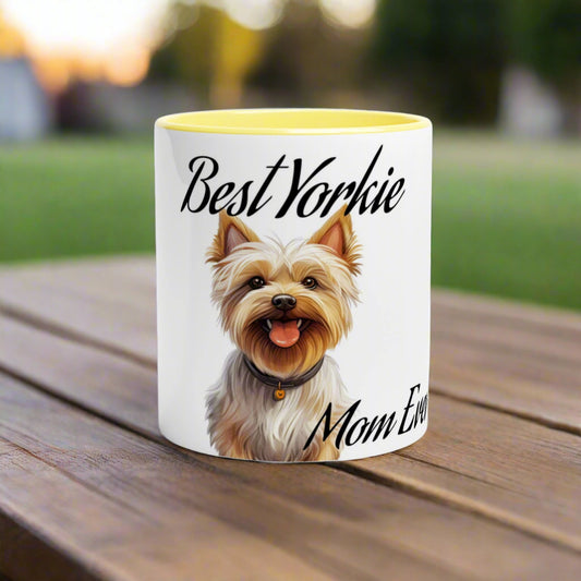 Best (dog breed) Mom Ever- (Customize)-11 oz Mug- Colored Rim