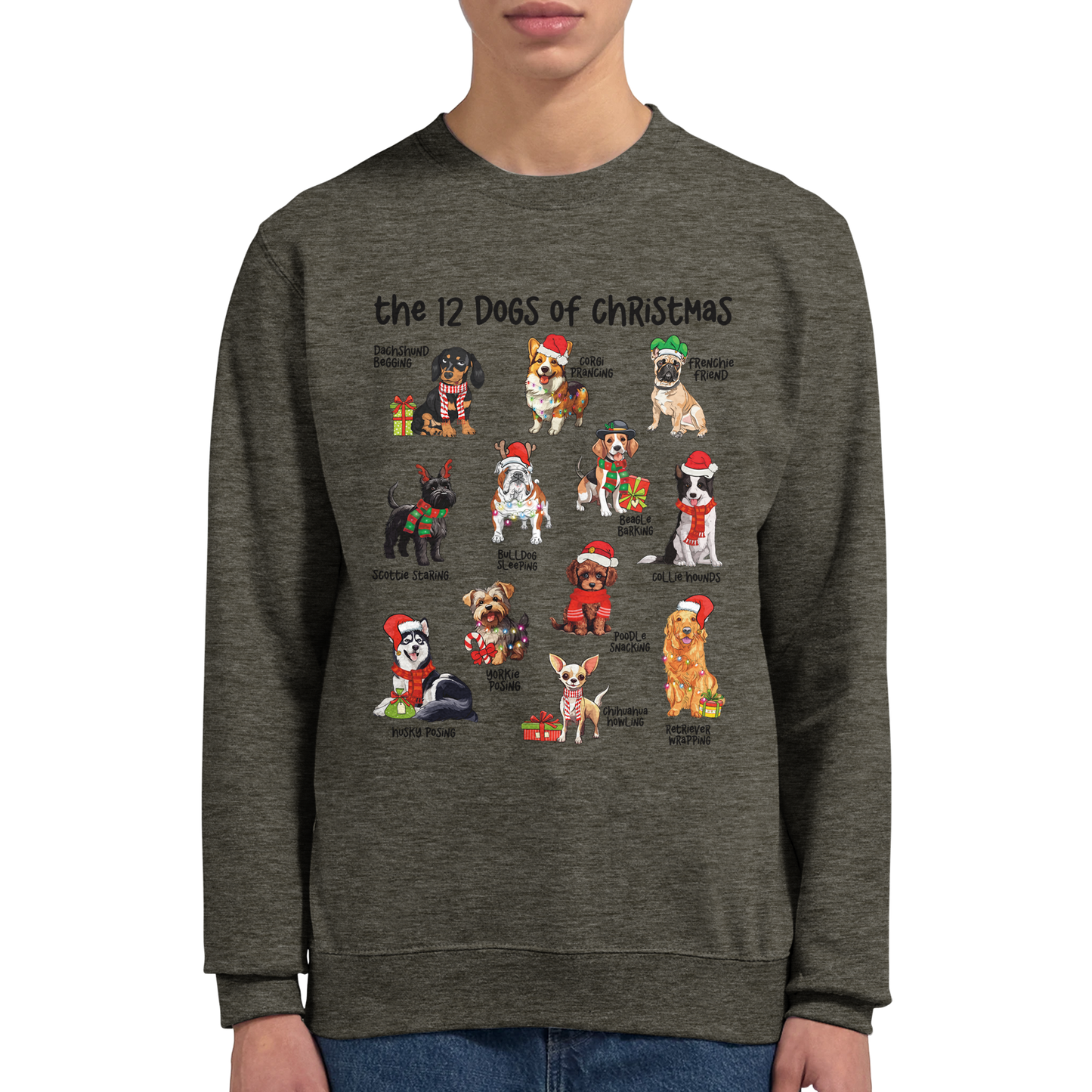 12 Dogs of Christmas Crewneck Sweatshirt