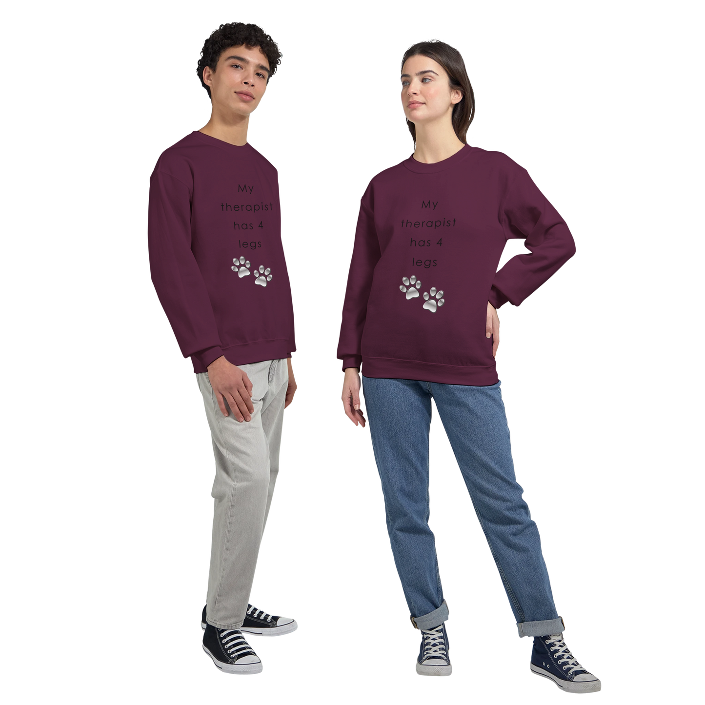 My Therapist has four legs Crewneck Sweatshirt | Customize