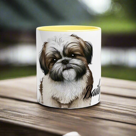 Your Pet's name and Pet Breed- (Customize)-11 oz Mug -Color Inside
