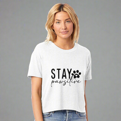 Stay Pawsitive Cropped T-Shirt