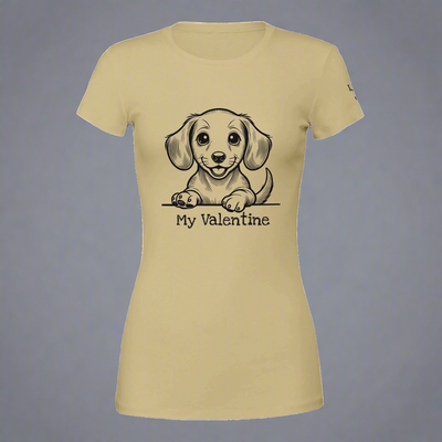 Customizable 'My Valentine' T-Shirt with Dog Breed Selection – Personalized Pet Love secondary