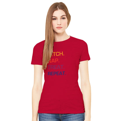 Fetch Nap Treat Repeat-Crewneck T-shirt