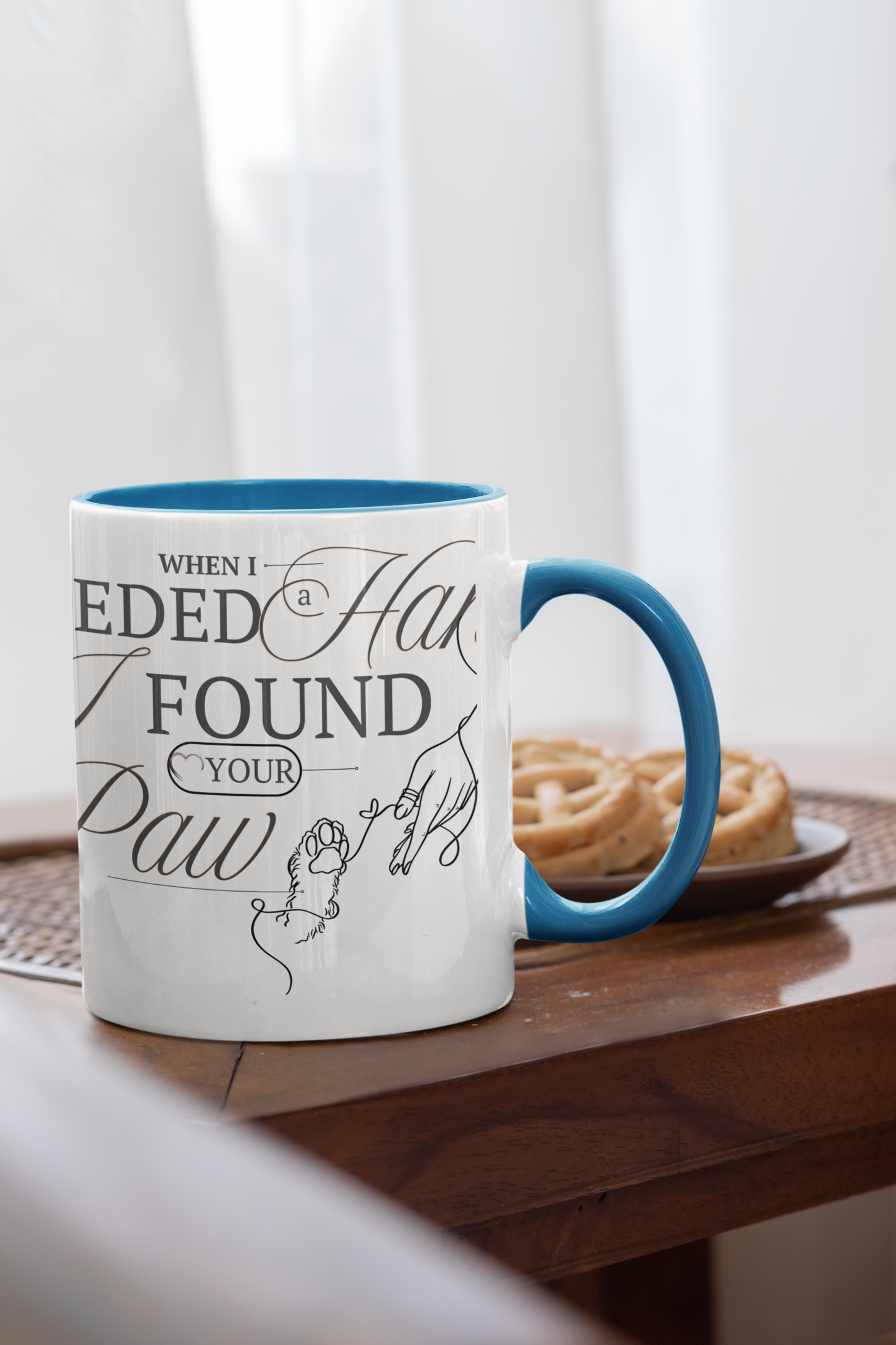 Ceramic Dog Lover Mug – 'When I Needed a Hand, I Found Your Paw' 11oz with Color Inside